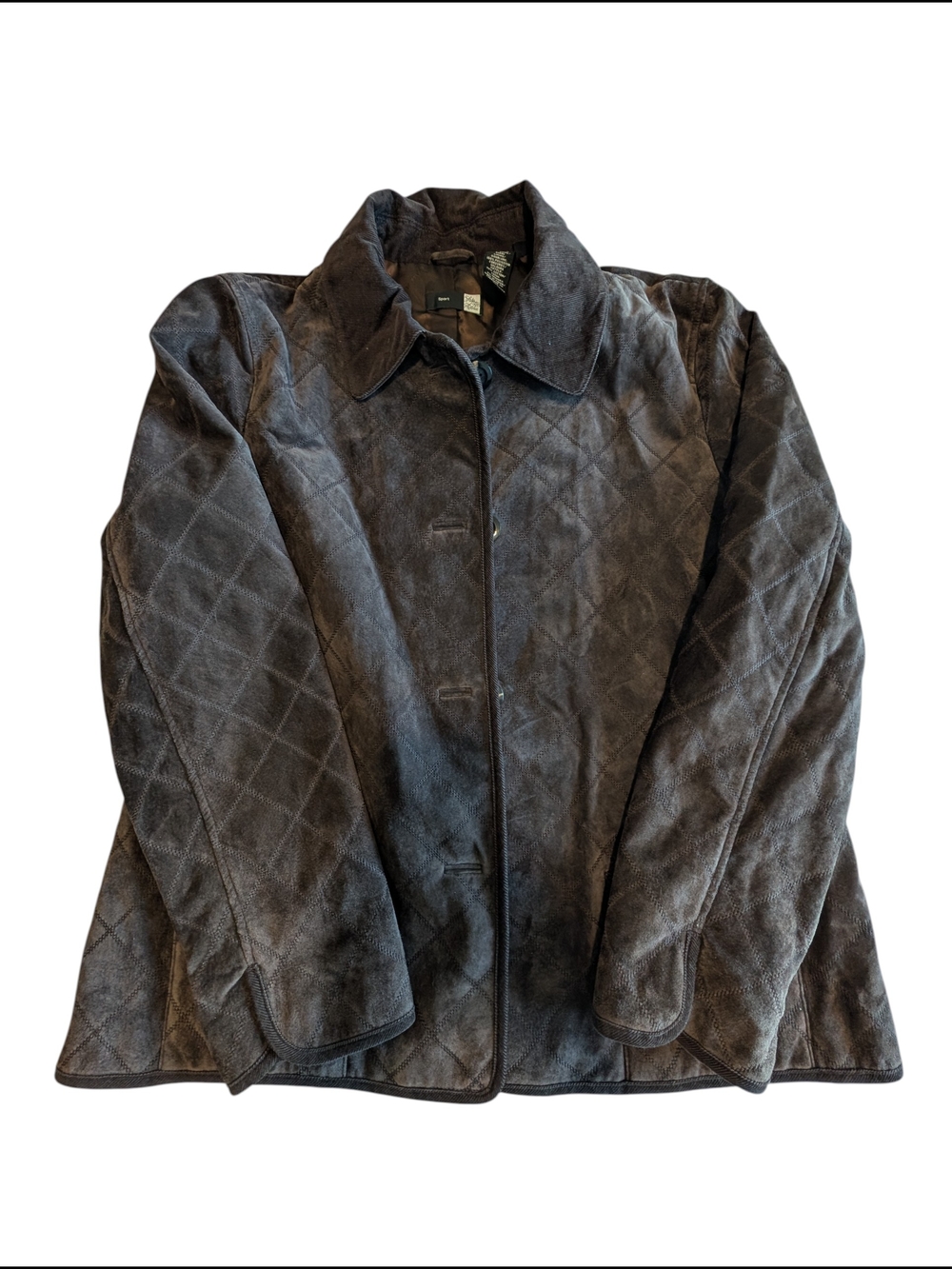 Saks Fifth Avenue Sport Suede Quilted-Effect Women's Jacket - Dark Brown